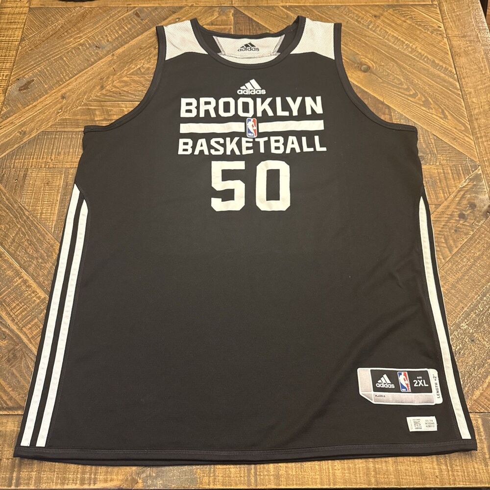 Adidas Brooklyn Nets #50 Black Reversible Basketball Jersey Mens 2XL XXL NBA